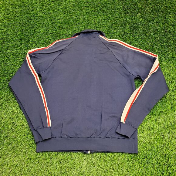 Vintage 90s MOD Crop Track Jacket M/L 21x26 Blue White Red - Picture 2 of 12